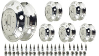 19.5" x6 aluminum wheels extra Polished Dual Wheel Package deal,PCD10HOLES X 7.25with lug nut and covers for 1987-1997 FORD F SUPER DUTY truck