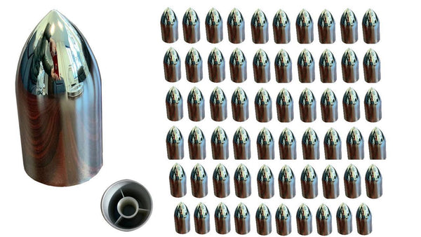 Super Spike Chrome Lug Nut Thread-on Covers for  M22x1.5 Stud of Semi-Trucks