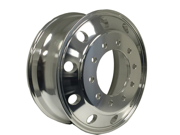 aluminum whee22.5"x8.25" Forged Aluminum Polished Both Sides 10-Hole, 285.75mm Bolt Circle, 220.1mm Bore Hub-Piloted 10 X 285.75 / HUB PILOTED / 10 X 285.75